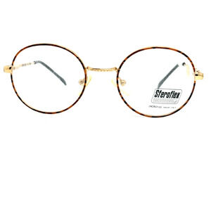 Vintage Sferoflex S368 Copper Brown‎ Gold Oval Glasses Frame H14343